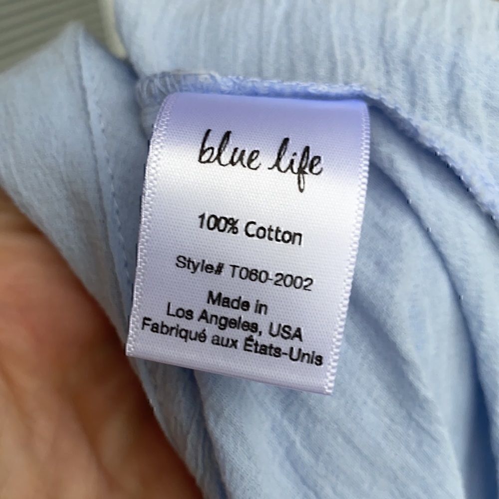New! Blue Life Wrap Crop Top Baby Blue Small - Picture 6 of 7